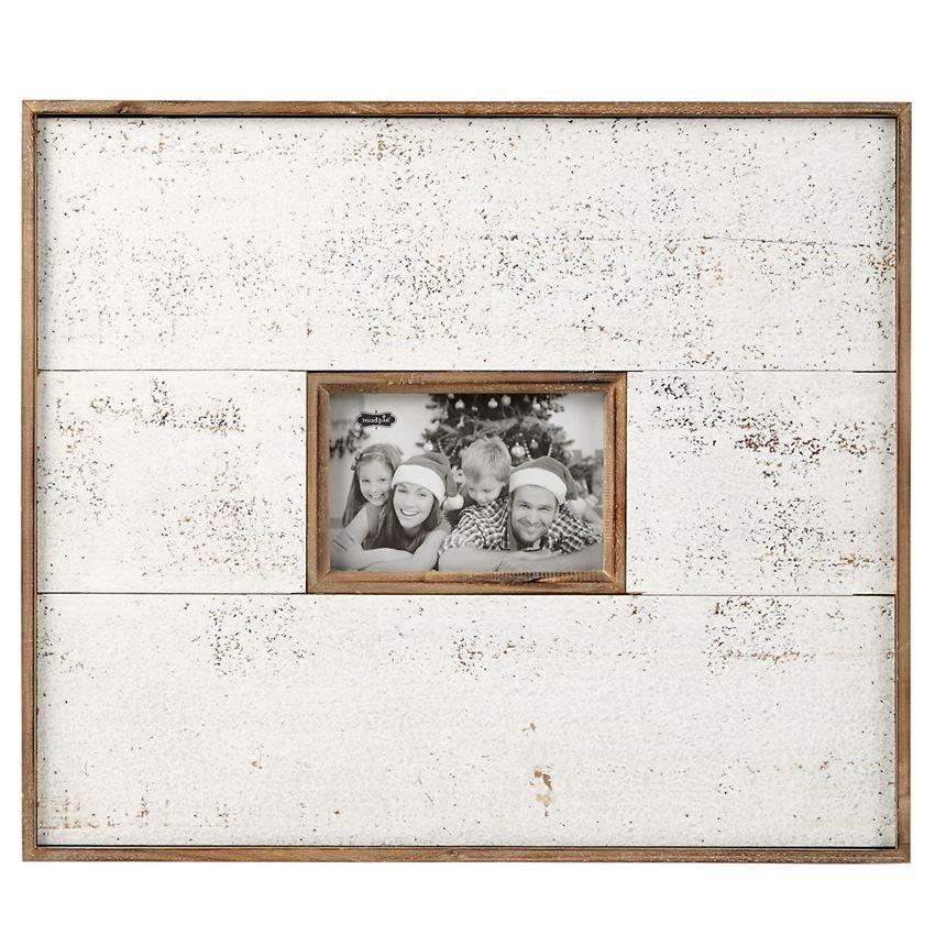 Monogrammed Large White and Natural Distressed Frame, Home, Mud Pie, - Sunny and Southern,