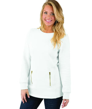 Vinyl Front Monogrammed Scoop Neck Jacket, Ladies, charles river, - Sunny and Southern,