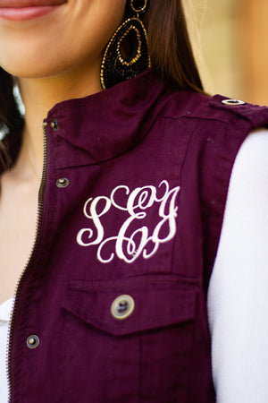 Classic Monogrammed Utility Vest, Ladies, Sunny and Southern, - Sunny and Southern,