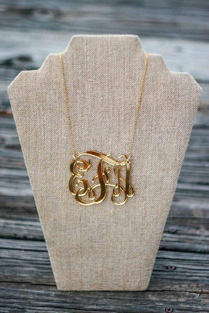 Acrylic Silver Mirrored Monogrammed Necklace, Accessories, Sunny and Southern, - Sunny and Southern,
