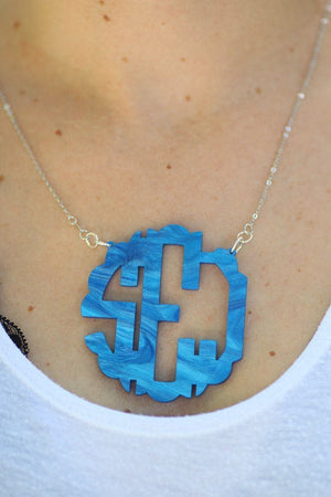 Acrylic Tortoise Shell Monogrammed Necklace, Accessories, Sunny and Southern, - Sunny and Southern,