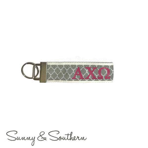 Classic Monogrammed Quatrefoil Key Chain, Accessories, Sunny and Southern, - Sunny and Southern,