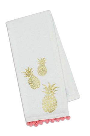 Classic Monogrammed Pom Pom Dish Towel, Home, Sunny and Southern, - Sunny and Southern,