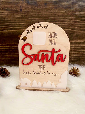 Christmas Countdown Sign- "Sleeps Until Santa Visits"