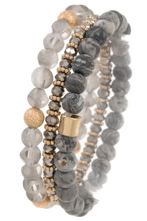 Crystal Beads Elastic Stackable Bracelet Set, Accessories, Sunny and Southern, - Sunny and Southern,