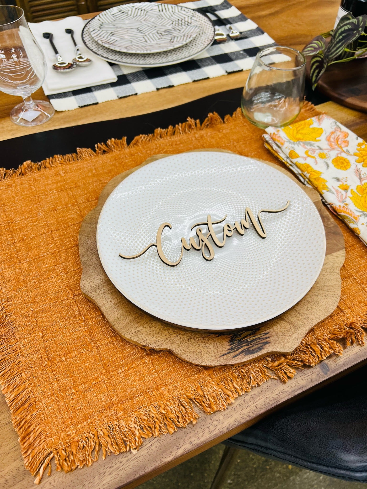 Custom Thanksgiving Place Card Settings, Set of 4