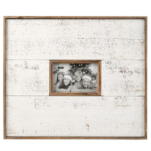 Monogrammed Large White and Natural Distressed Frame, Home, Mud Pie, - Sunny and Southern,