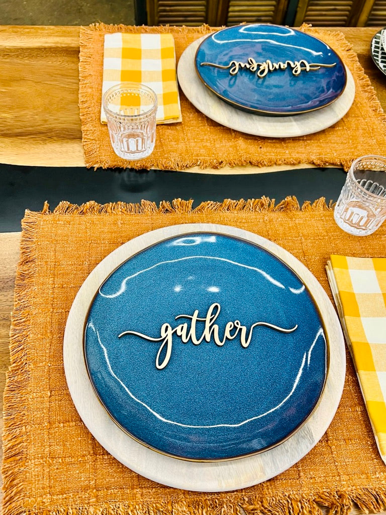 Custom Thanksgiving Place Card Settings, Set of 4