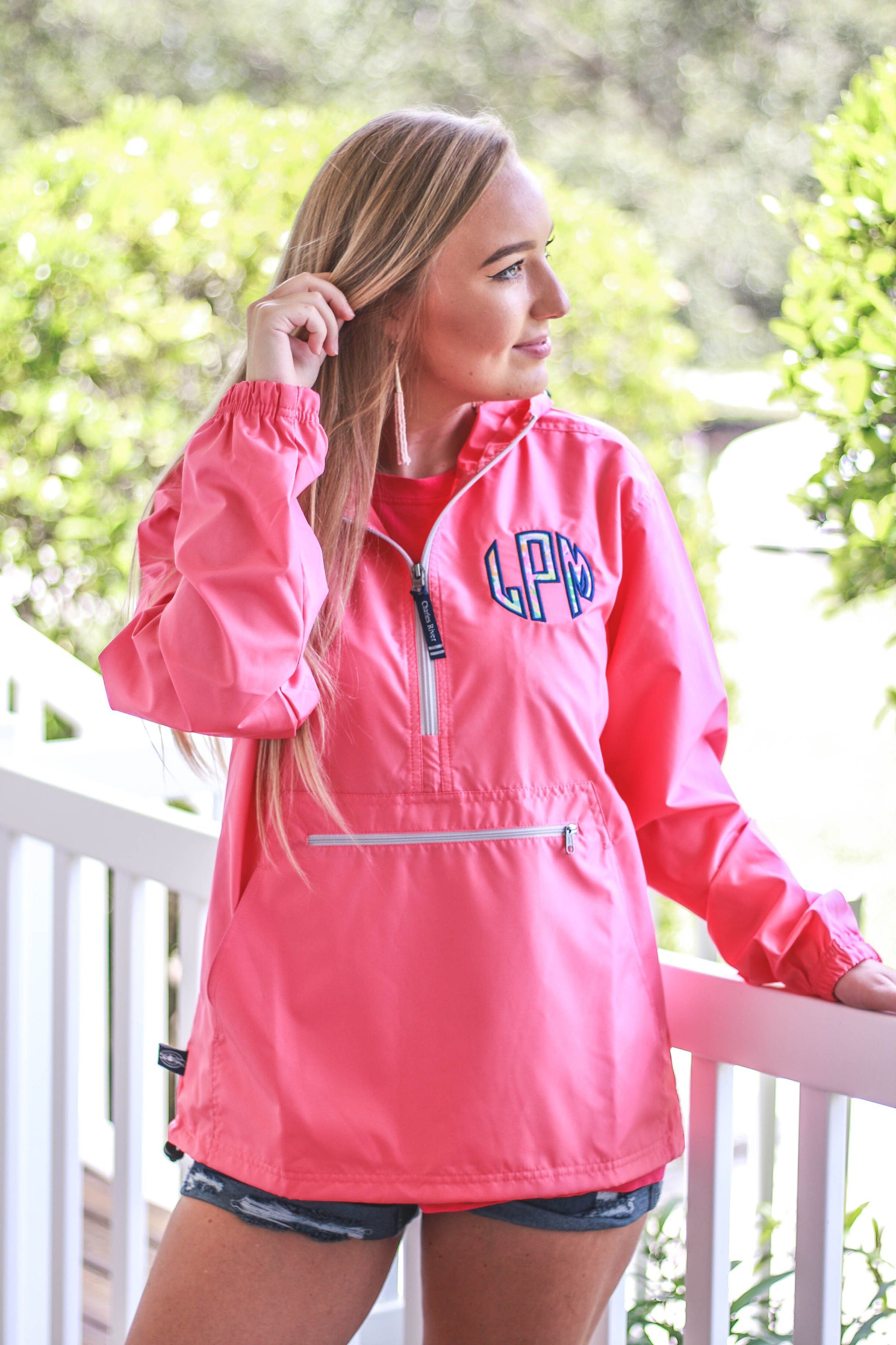 Pink anorak windbreaker top