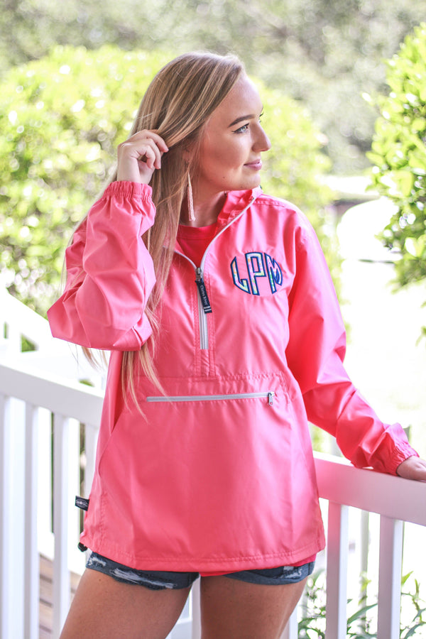 Lilly Circle Monogrammed Womens Anorak Windbreaker No Liner
