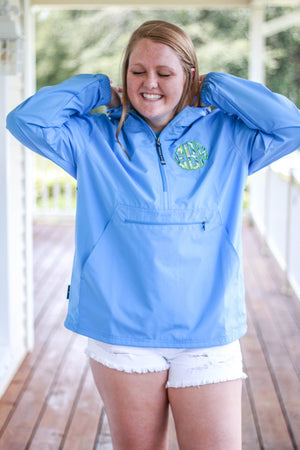 Lilly Scallop Monogrammed Womens Anorak Windbreaker - No Liner, Ladies, Charles River, - Sunny and Southern,