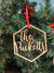 Custom Name Wood Hexagon Ornament - Family Last Name