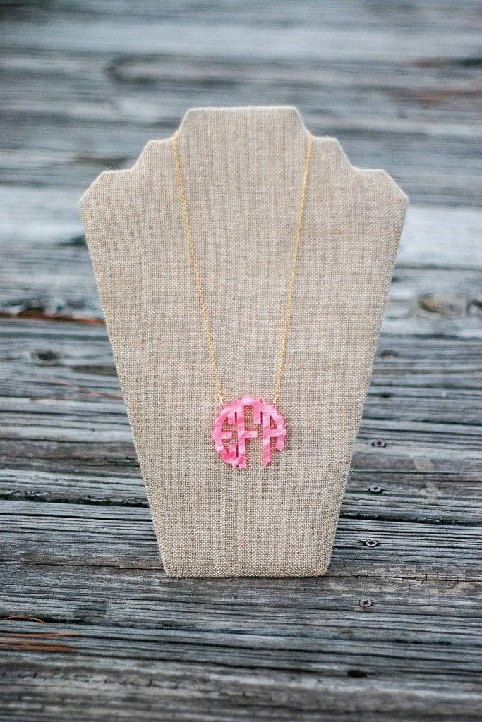 Acrylic monogram necklace hotsell