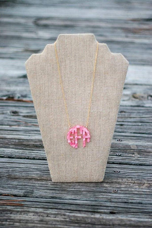 Acrylic Iridescent Pearl Monogrammed Necklace, Accessories, Sunny and Southern, - Sunny and Southern,