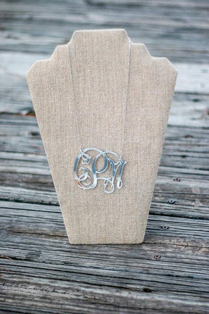 Acrylic Silver Mirrored Monogrammed Necklace, Accessories, Sunny and Southern, - Sunny and Southern,