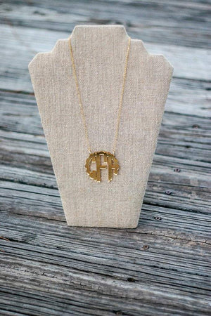 Acrylic Gold Mirrored Monogrammed Necklace, Accessories, Sunny and Southern, - Sunny and Southern,