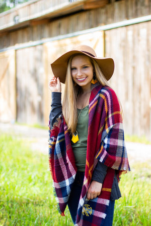 Classic Monogrammed Blanket Scarf, Ladies, Sunny and Southern, - Sunny and Southern,