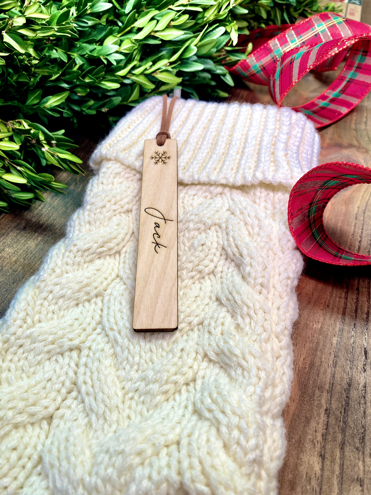 Custom Name Skinny Wood Stocking or Gift Tag Snowflake (Set of 5) - Sunny  and Southern