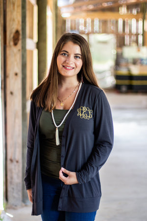 Classic Monogrammed Carly Cardigan - Button Down, Ladies, Sunny and Southern, - Sunny and Southern,