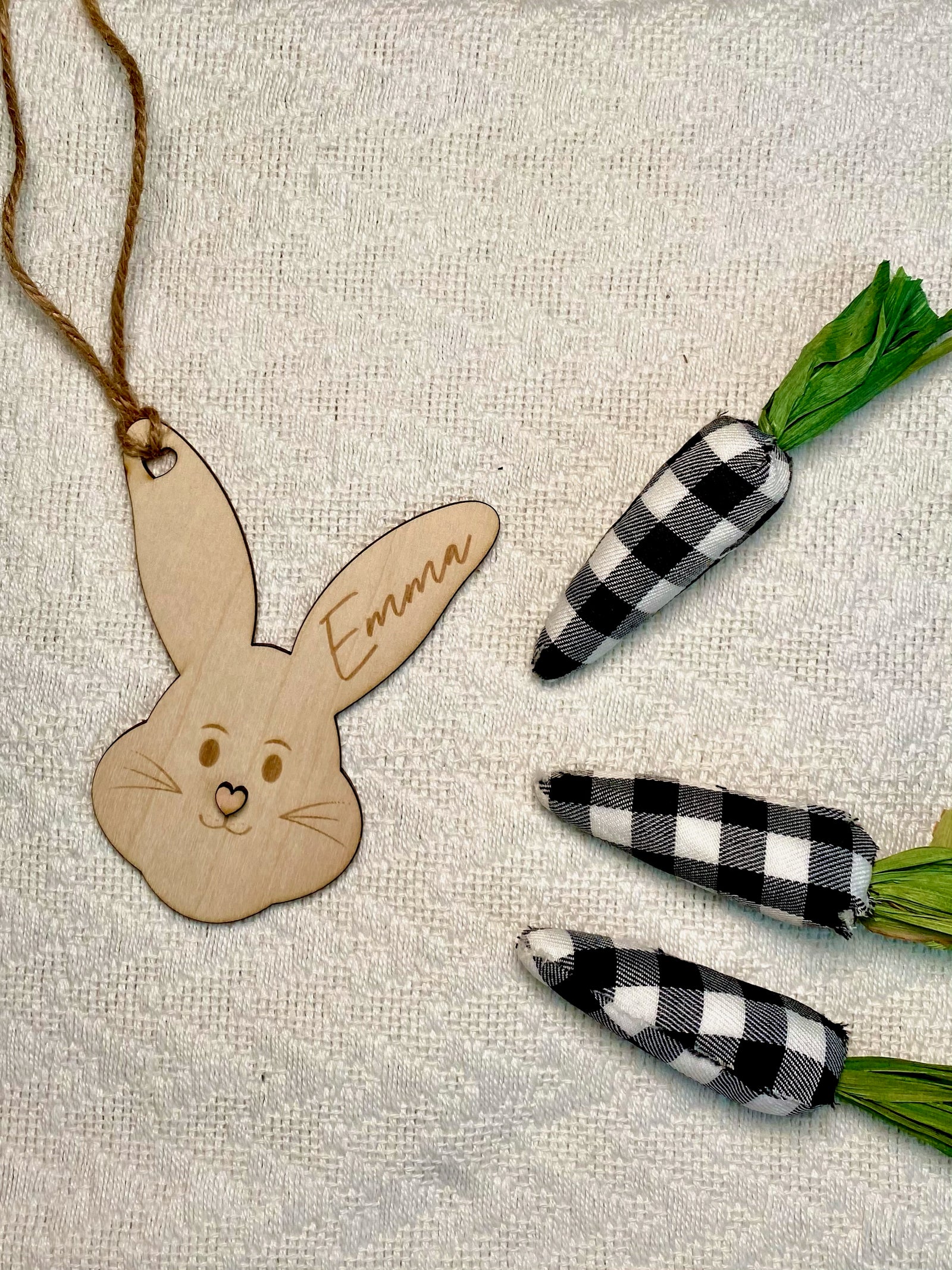 Easter Basket Name Tag- Bunny with Pink Nose