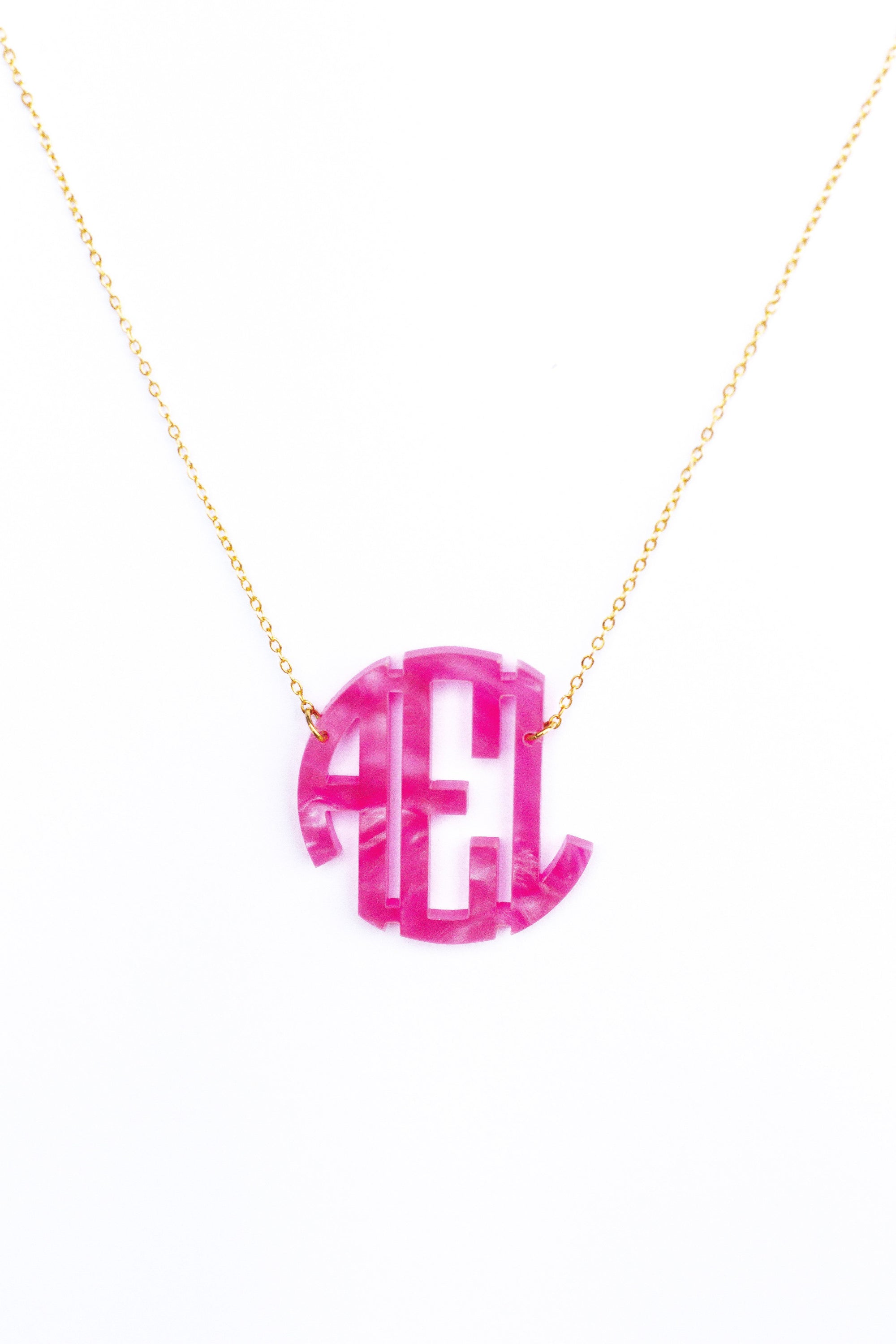 Acrylic Rose Pearl Monogrammed Necklace, Accessories, Sunny and Southern, - Sunny and Southern,