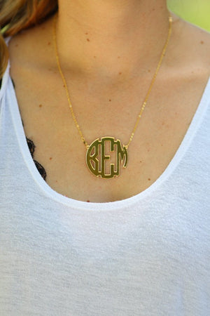 Acrylic Tortoise Shell Monogrammed Necklace, Accessories, Sunny and Southern, - Sunny and Southern,