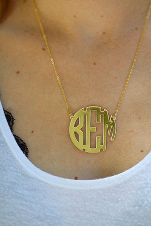 Acrylic Tortoise Shell Monogrammed Necklace, Accessories, Sunny and Southern, - Sunny and Southern,