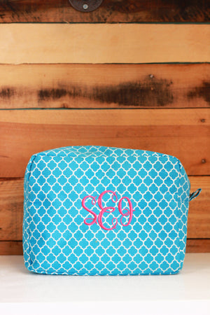 Large Quatrefoil Cosmetic Bag, , Sunny and Southern, - Sunny and Southern,