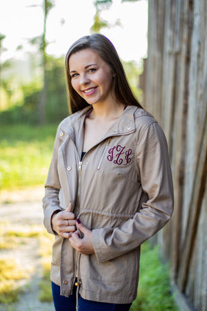 Classic Monogrammed Anorak Jacket with Hood, Ladies, Sunny and Southern, - Sunny and Southern,