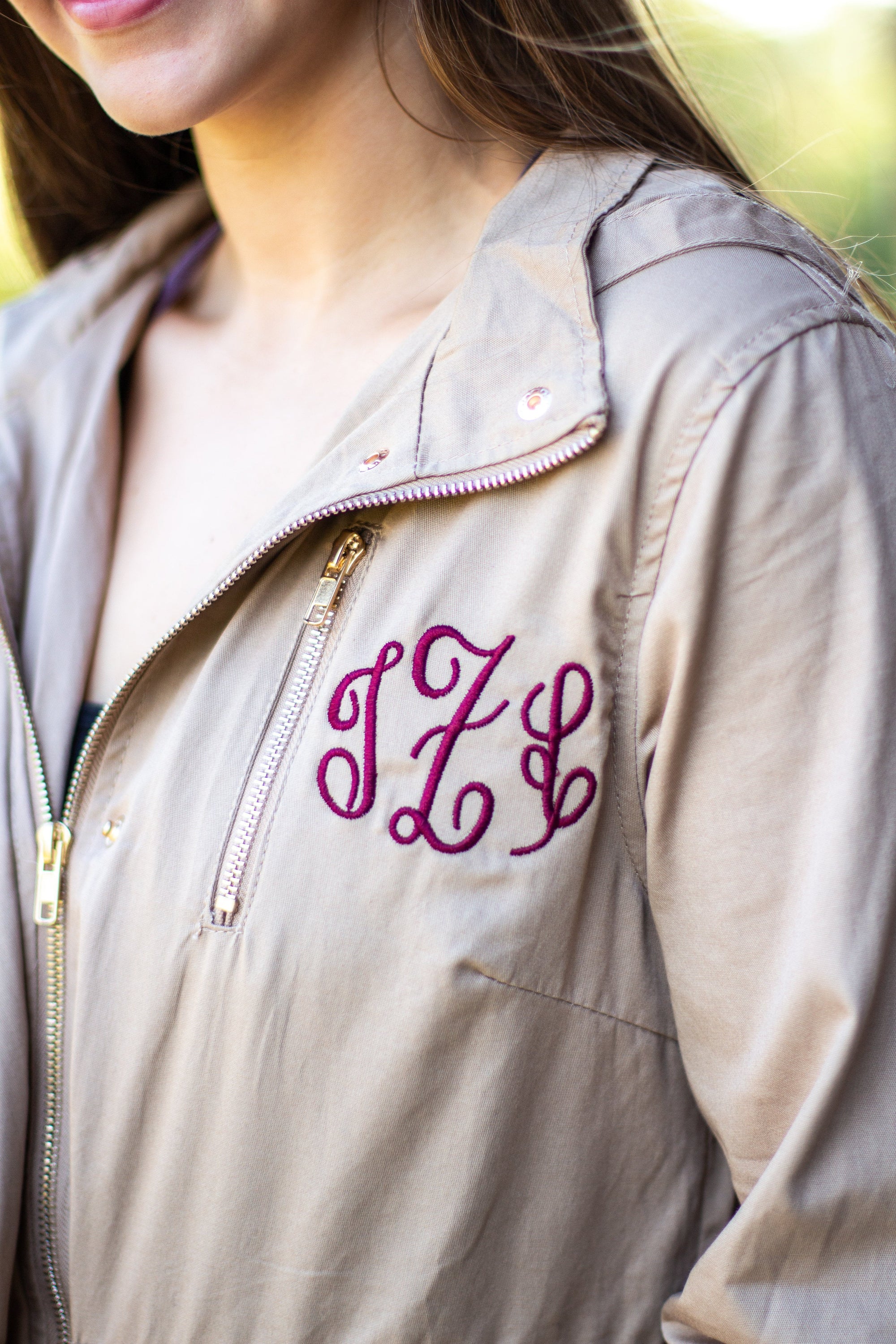 Classic Monogrammed Anorak Jacket with Hood, Ladies, Sunny and Southern, - Sunny and Southern,