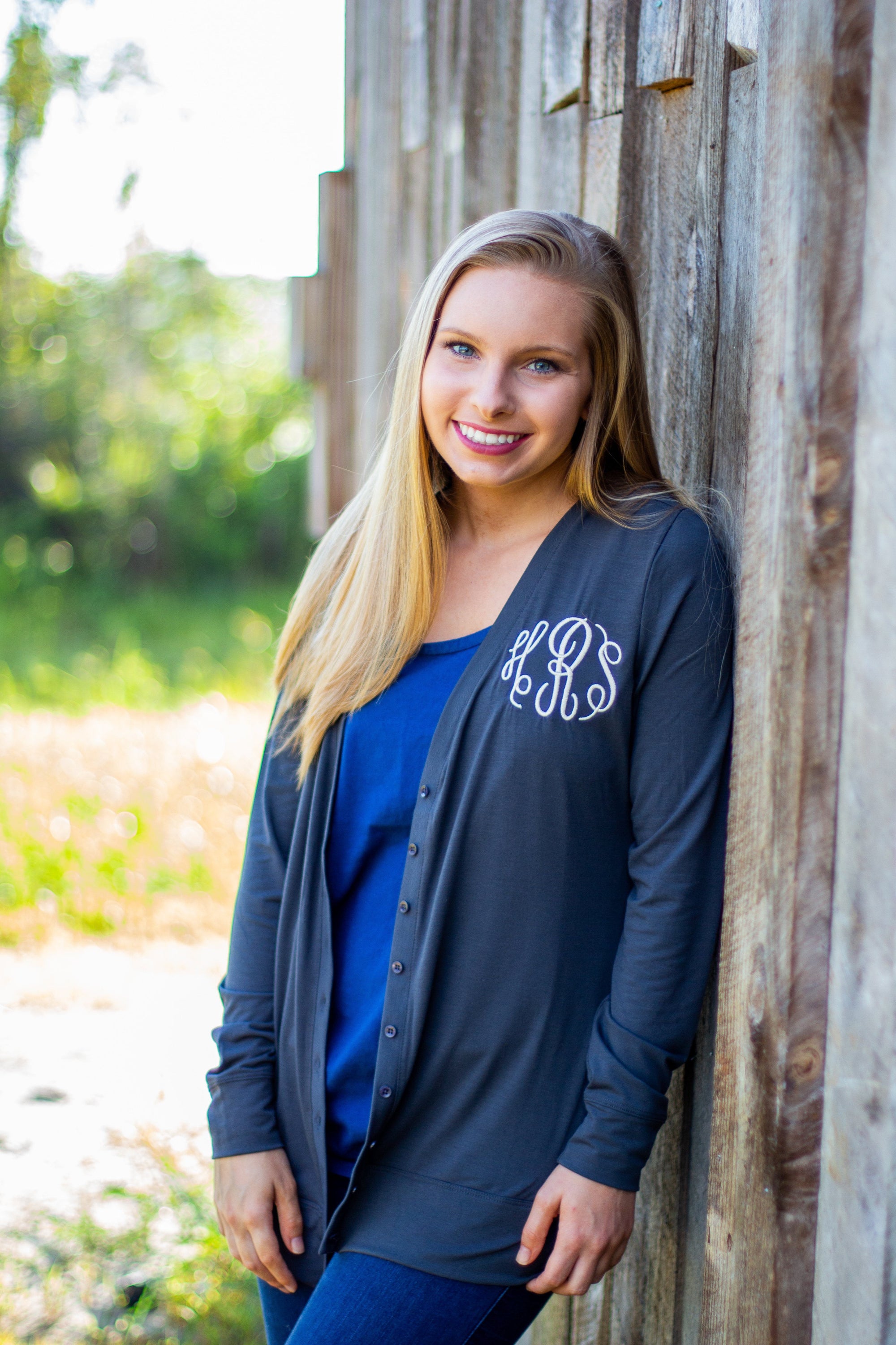 Classic Monogrammed Carly Cardigan - Button Down, Ladies, Sunny and Southern, - Sunny and Southern,