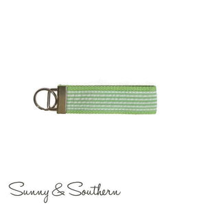 Classic Monogrammed Seersucker Key Chain, Accessories, Sunny and Southern, - Sunny and Southern,