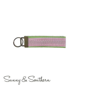 Classic Monogrammed Seersucker Key Chain, Accessories, Sunny and Southern, - Sunny and Southern,