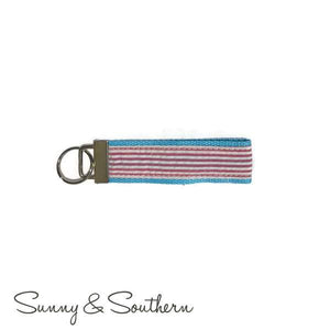 Classic Monogrammed Seersucker Key Chain, Accessories, Sunny and Southern, - Sunny and Southern,