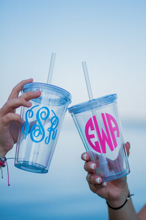 Monogrammed Classic Acrylic Tumbler, Accessories, Sunny and Southern, - Sunny and Southern,
