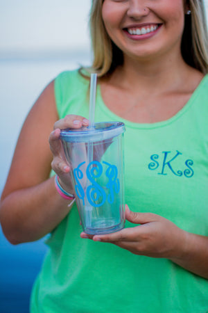 Monogrammed Classic Acrylic Tumbler, Accessories, Sunny and Southern, - Sunny and Southern,