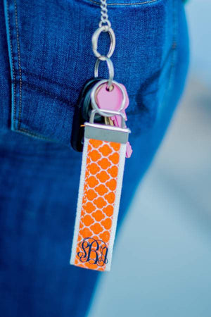 Classic Monogrammed Seersucker Key Chain, Accessories, Sunny and Southern, - Sunny and Southern,