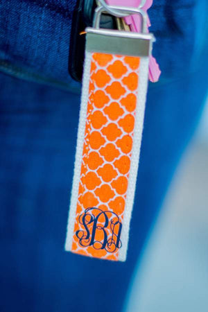 Classic Monogrammed Seersucker Key Chain, Accessories, Sunny and Southern, - Sunny and Southern,