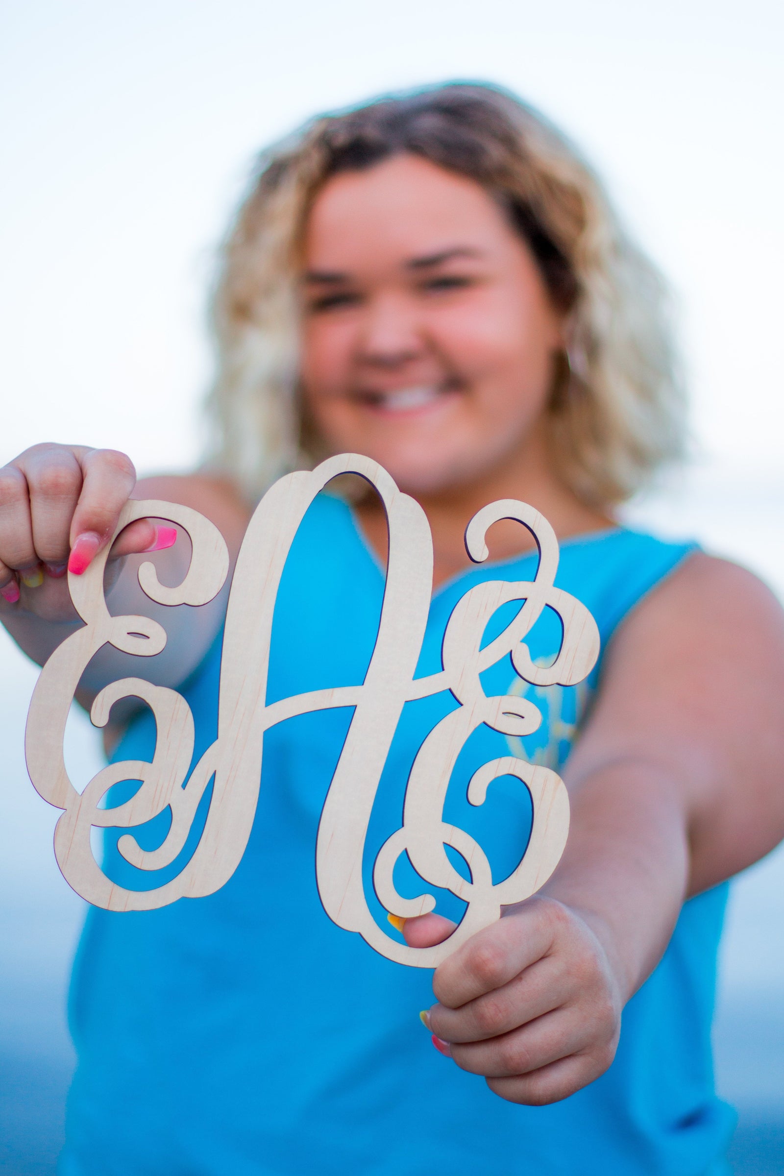 9 Inch Vine Wood Monogram, Home, Sunny and Southern, - Sunny and Southern,