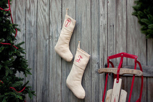 Embroidered Single Initial Stocking, , Sunny and Southern, - Sunny and Southern,