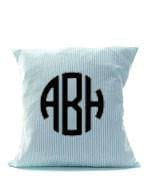 Monogrammed Seersucker Pillowcase, Home, SunnySouthern, - Sunny and Southern,