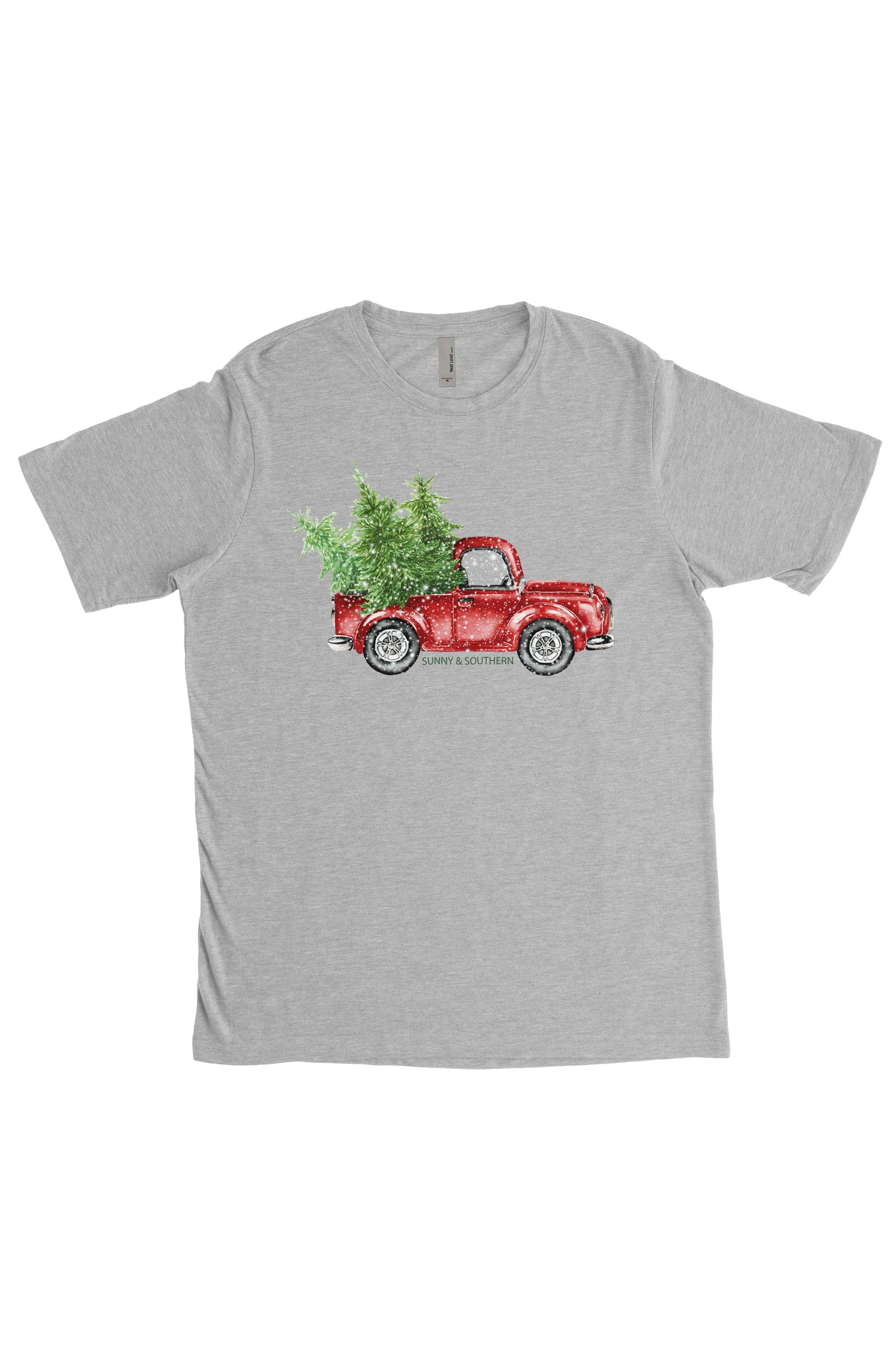 Red Truck Christmas Next Level Unisex Poly/Cotton Crew, Ladies, Sunny and Southern, - Sunny and Southern,