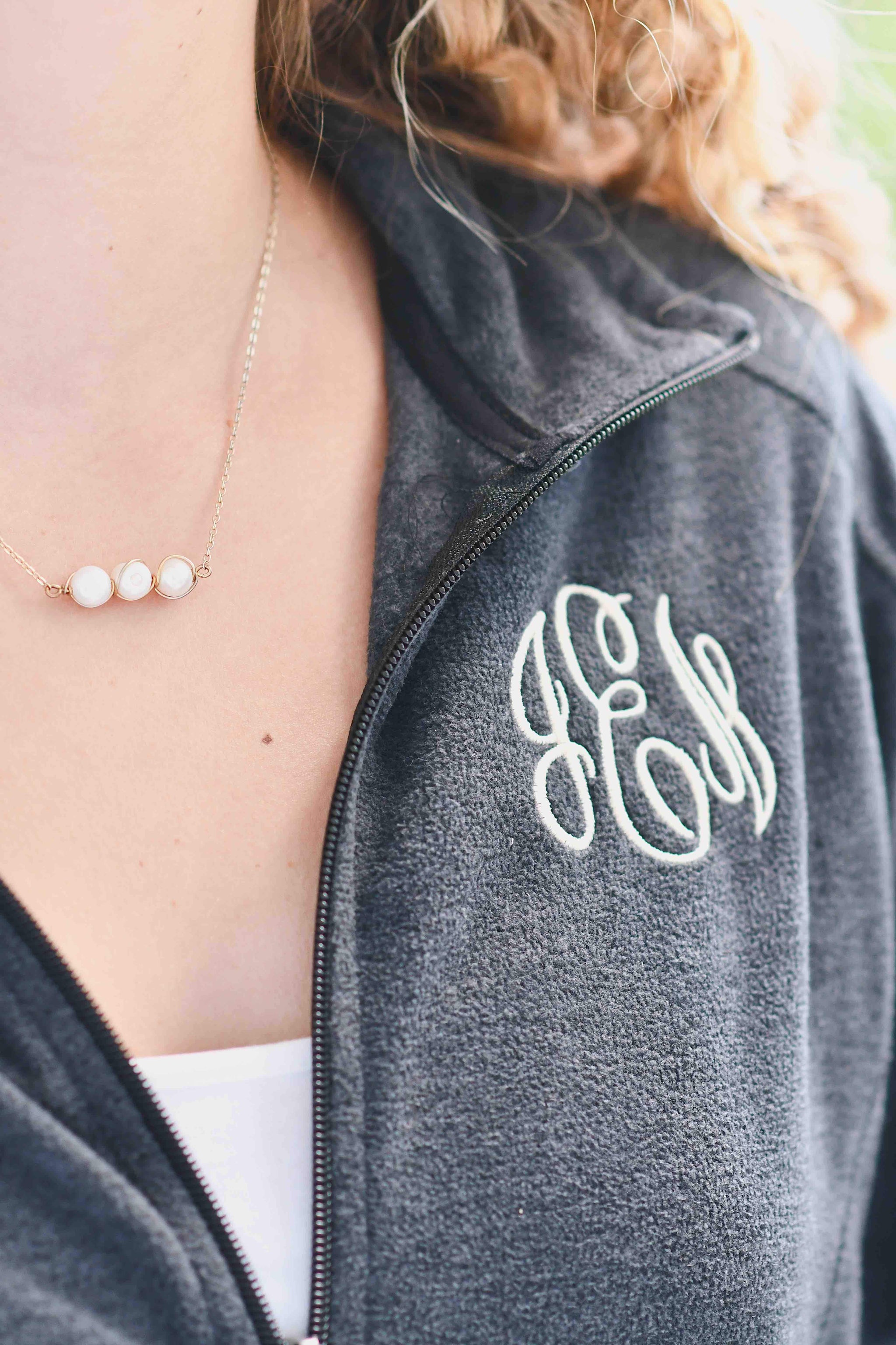 Monogrammed Fleece Jacket {Black}