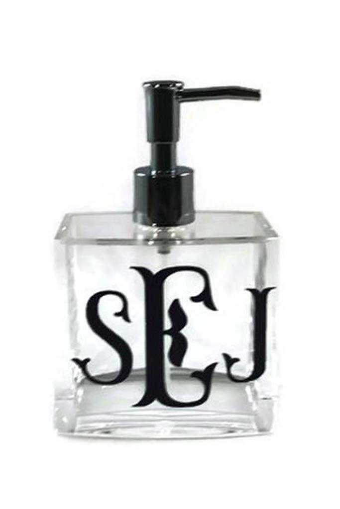 Monogrammed Acrylic Soap Dispenser, Accessories, Huang Acrylic, - Sunny and Southern,