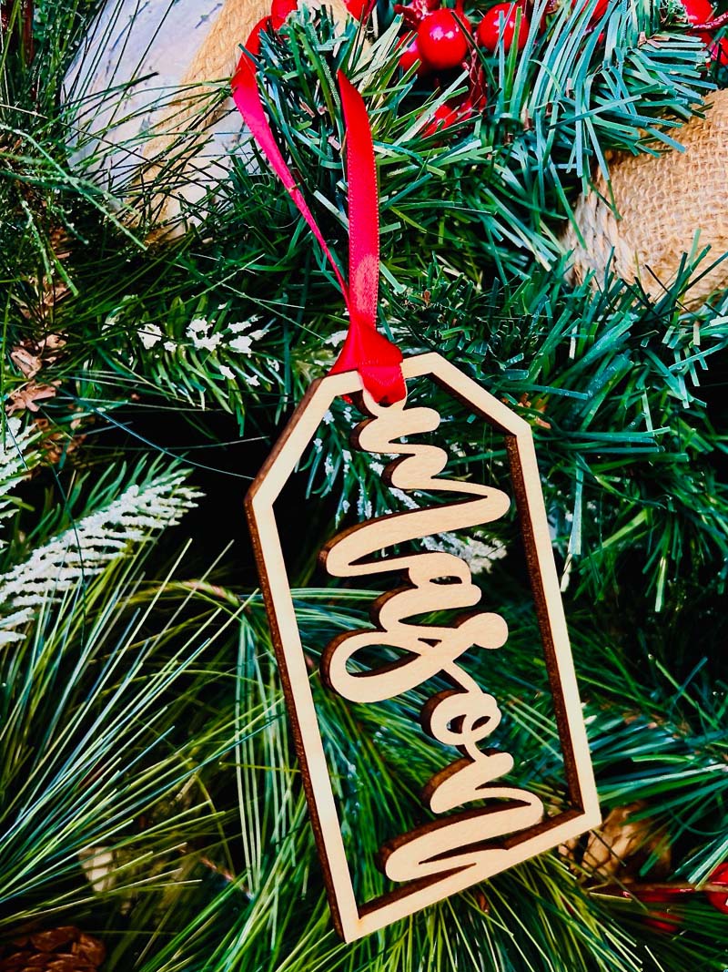 Custom Name Tag Ornament or Stocking Tag- Single Name