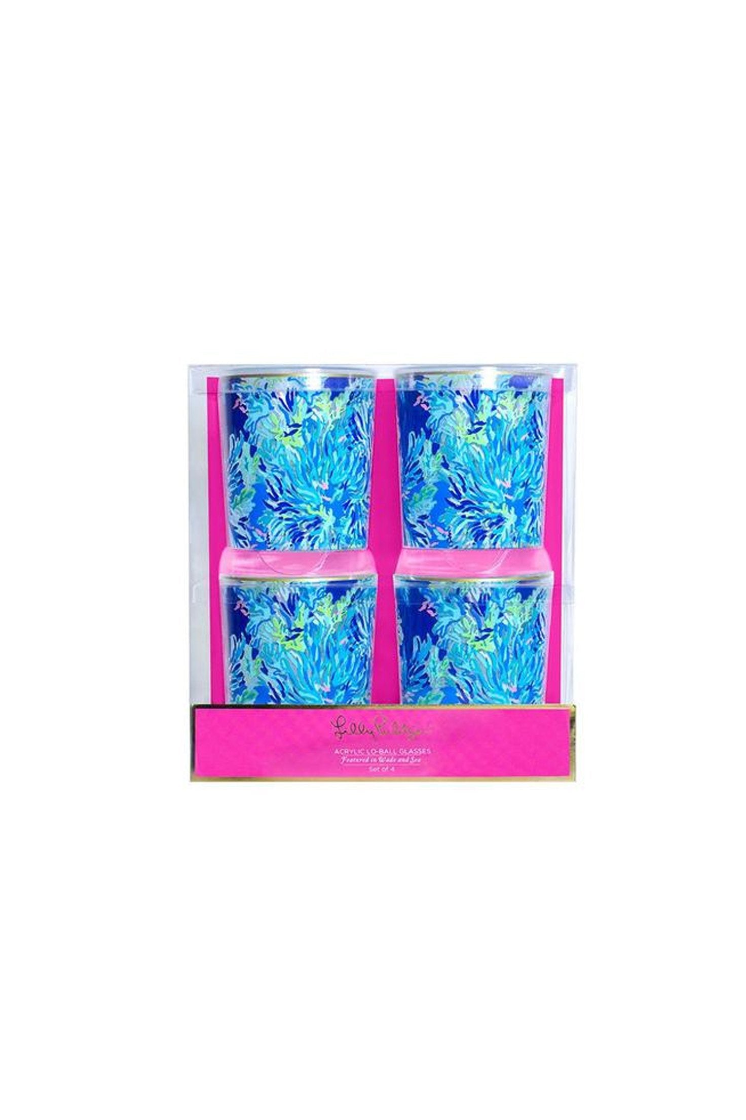 Lilly Pulitzer Acrylic Lo-Ball Glass Set, Accessories, Lilly Pulitzer, - Sunny and Southern,