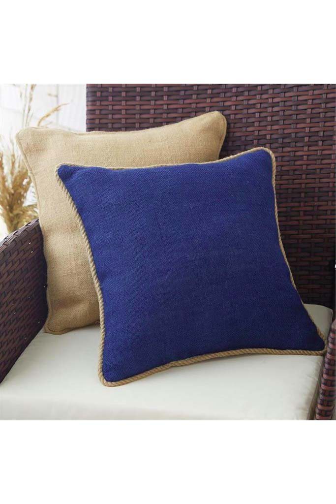 Navy Burlap Pillow, Home, Mud Pie, - Sunny and Southern,
