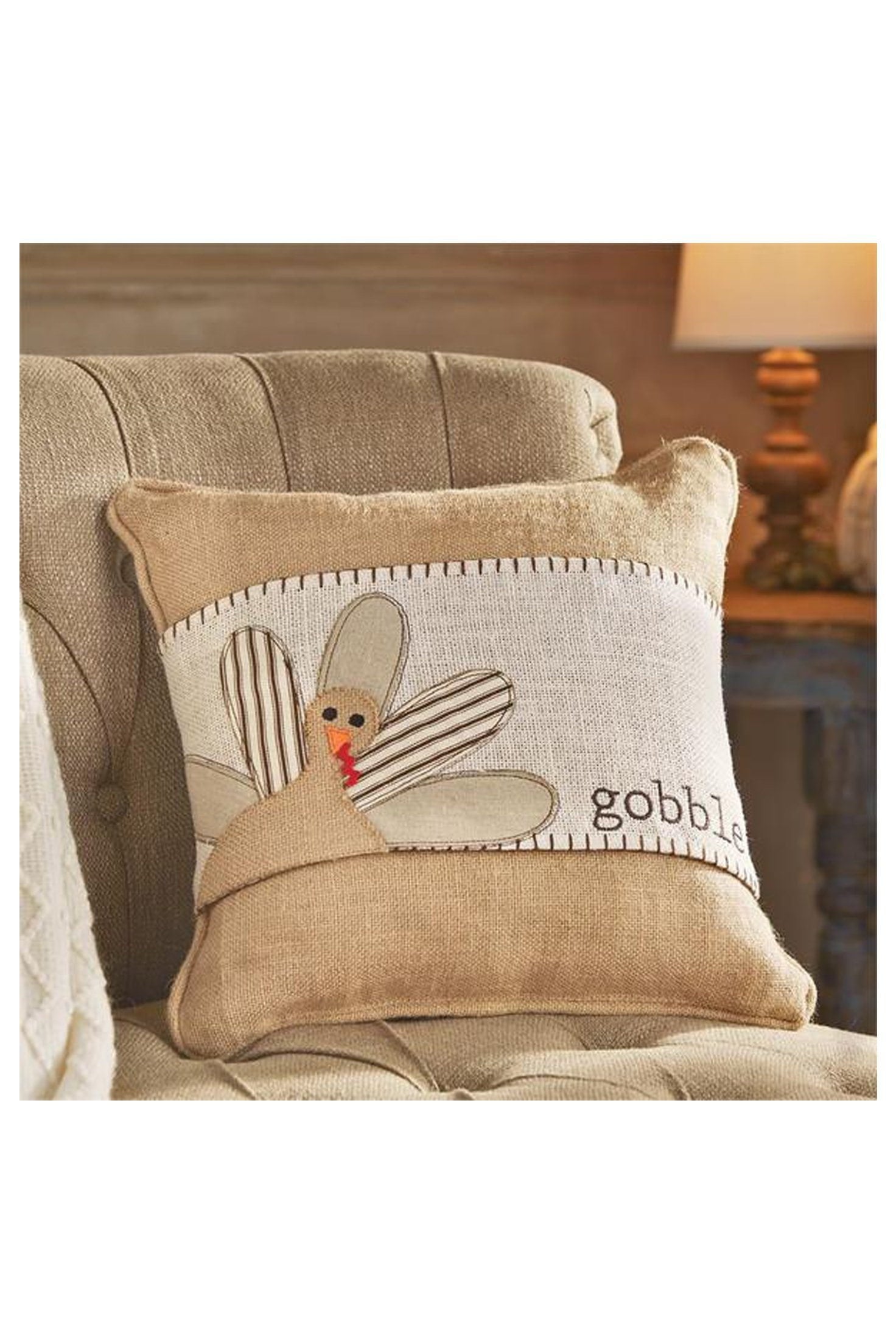 Gobble Turkey Pillow Wrap, Home, Mud Pie, - Sunny and Southern,